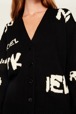 Cardigan grunge laine logo Sonia Rykiel femme Noir vue de détail 2