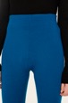 Femme Maille - Pantalon flare fines côtes femme, Bleu de prusse vue de détail 1