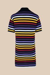 Women - Oversized Polo Dress with multicolored stripes, Black back view