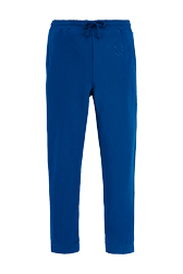 Women Solid - Cotton Jersey Jogging, Prussian blue front view