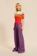Women - Multicolored Rykiel Short Sleeve Pullover, Red details view 1