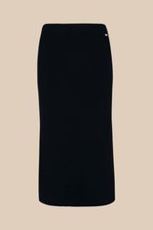 Women - Mid-Length Skirt, Black front view