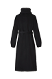 Women Double-sided Long Wool and Cashemere Coat Black back view
