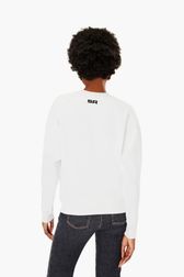 Women - Sonia Rykiel Pictures Crop Sweatshirt, White back worn view