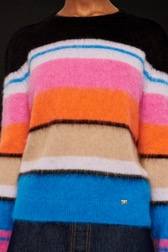 Women Striped Sweater Multico striped details view 2