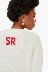 Women - Wool Twisted Sweater, White details view 2