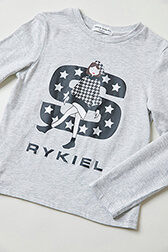 Printed Cotton Girl Long-Sleeved T-shirt Grey details view 1