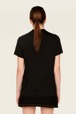 Women Solid - Women May 68 Print T-Shirt, Black back worn view