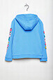 Girls Solid - Girl Zipped Sweatshirt , Blue back view