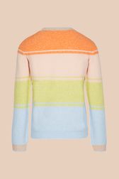 Women - Long Sleeve Sweater with Horizontal Stripes, Multico back view