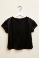 Girls - Sonia Rykiel logo Velvet Girl T-shirt, Black back view