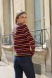 Women - Striped Sweater with Long Sleeves, Red details view 1