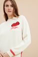 Women - Long sleeve Sweater with Bouche Embroidery, Ecru details view 2