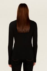 Women Maille - Plain Drop Top, Black back worn view
