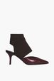 Women - Leather And Mesh Court Shoes, Claret front view