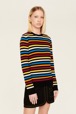 Women Maille - Women Iconic Multicolor Striped Sweater, Multico iconic striped details view 1