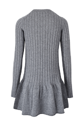 Women Maille - Women Plain Baby Doll Short Dress, Grey back view