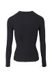 Women Maille - Ribbed Wool Sweater, Black back view