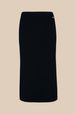 Women - Women Cotton Midi Skirt, Black front view
