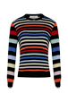 Women Raye - Women Long-Sleeved Sweater, Multico striped front view
