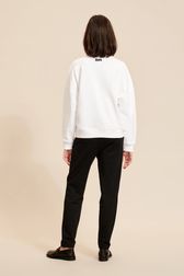 Women - Sweatshirt with Rykiel Iconic Red Mouth, White back worn view