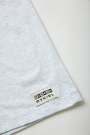Girls Solid - Printed Cotton Girl Oversized T-shirt - Bonton x Sonia Rykiel, Grey details view 2