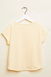 Girls - Floral Print Girl T-shirt, Light yellow back view