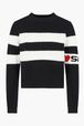 SR Heart Long Sleeve Sailor Sweater Black front view