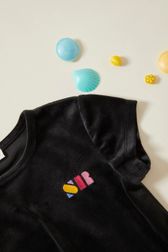 Filles - T-shirt fille velours logo Sonia Rykiel, Noir vue de détail 2