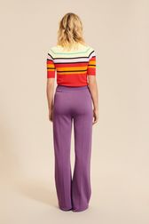 Women - Women Flare Pants, Purple back worn view