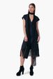 Women - Fringed dress with scarf, Night blue details view 1