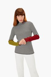Women - Multicolor Sailor Sweater, White details view 1