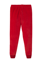 Women Velvet Jogging Pants Red back view