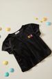 Filles - T-shirt fille velours logo Sonia Rykiel, Noir vue de détail 1