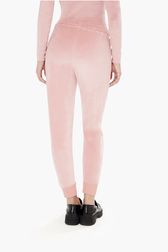Women - Women Velvet Jogging Pants, Pink back worn view