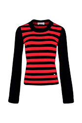 Women Raye - Women Jane Birkin Long Sleeve Sweater, Black/red front view