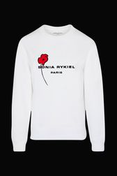 Women - SR Sweatshirt with printed flowers, White front view