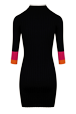 Women Solid - Women Short Ribbed Viscose Dress, Black back view