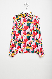 Girls Printed - Viscose Girl Blouse, Red front view