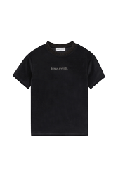 Women Solid - Women Velvet T-shirt, Black front view