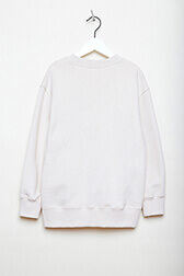 Girls Solid - Round Collar Girl Sweatshirt, Ecru back view
