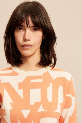 Women - Long Sleeve Graphic Pullover, Orange details view 2