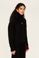 Women Two-Tone Knitted Bomber Jacket Black details view 2