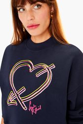 Femme - Sweatshirt crop cœur, Navy vue de détail 2