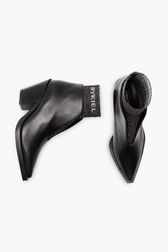 Femme - Boots rykiel cuir et maille lurex, Noir vue de détail 1