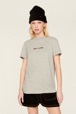 Women Solid - Women Signature Multicolor T-Shirt, Grey front worn view