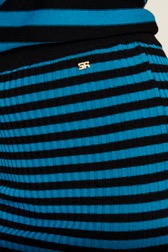 Women Rib Sock Knit Striped Mini Skirt Striped black/pruss.blue details view 3