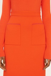 Femme Maille - Jupe longue bicolore femme, Orange vue de détail 1