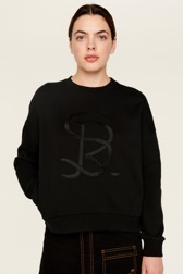 Women Solid - Plain Crewneck Sweater, Black details view 5