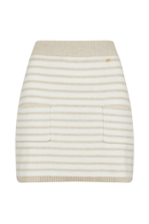 Women Striped Mini Skirt Striped ecru/beige front view
